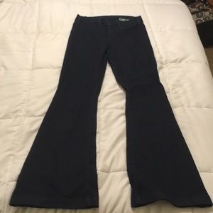 Dark denim high waisted flair jeans